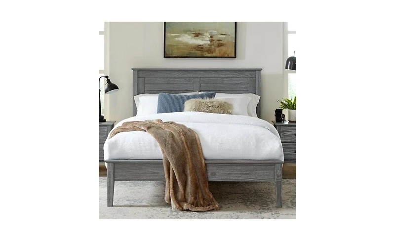 Modern Solid Pine Platform Bed – Sturdy Wood Slat Frame with Contemporary Design for Any Bedroom