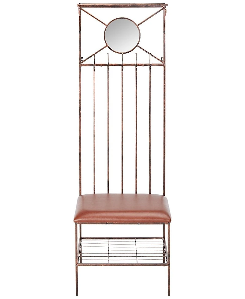 Kings Brand Furniture Pacher 5-Hook Hall Tree Coat Rack With Storage Bench