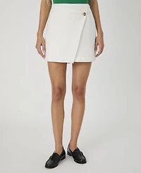 French Connection Women's Birdie Overlap Faux-Wrap Skirt