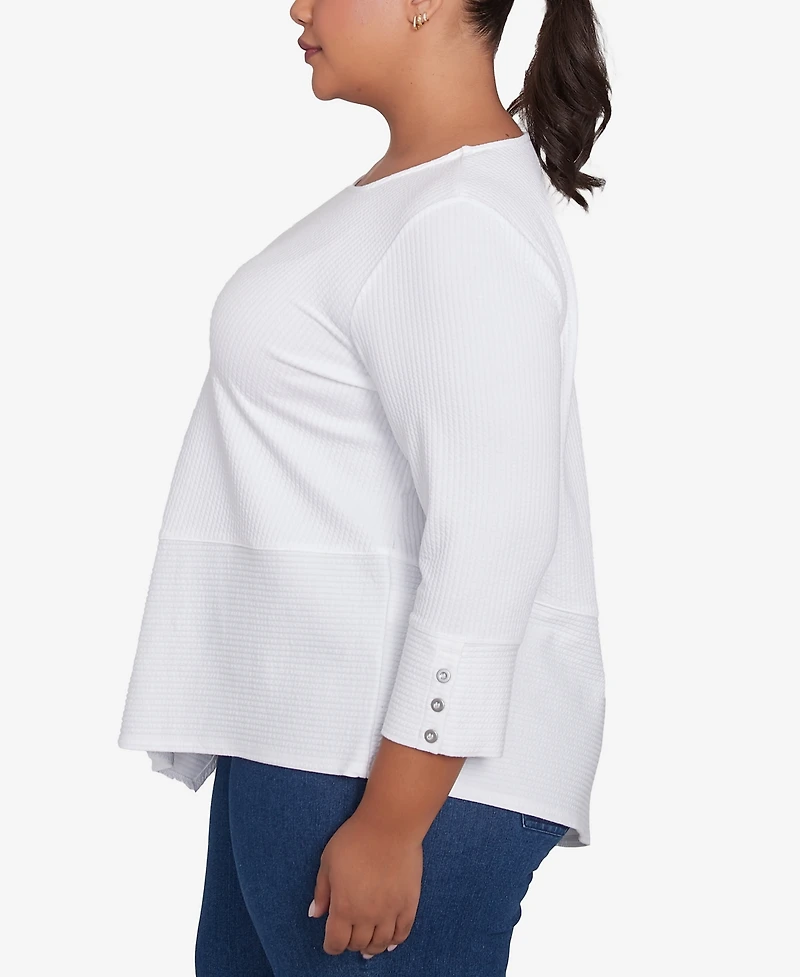 Ruby Rd. Plus Size Cable Stripe Ottoman Top