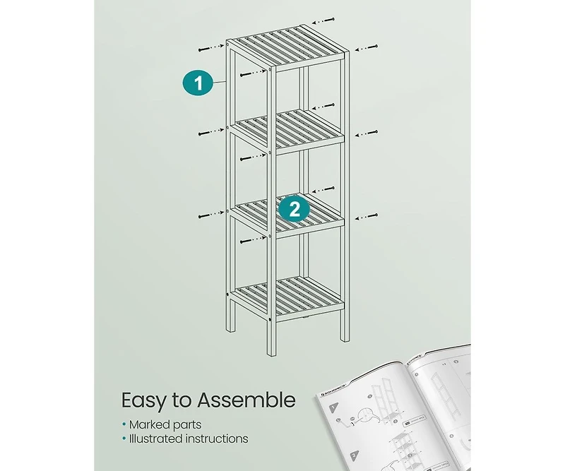 Slickblue 4-Tier Multifunctional Bathroom Shelf Stand Storage Rack for Organized Shelving
