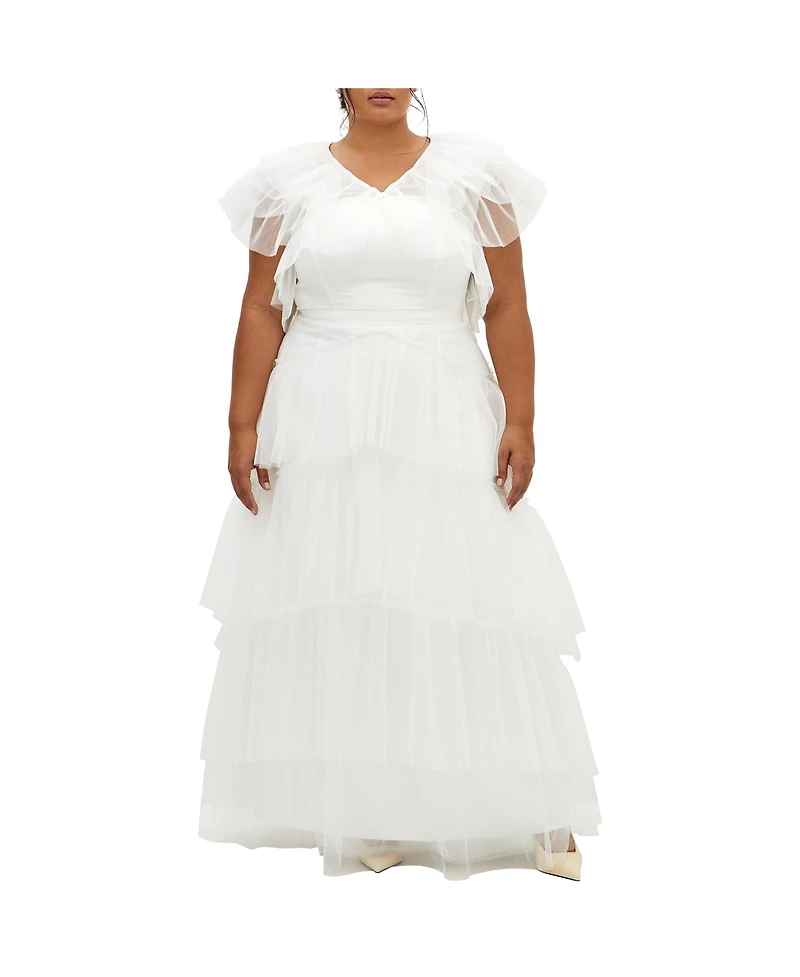 City Chic Plus Size Tulle Sweetheart Jacket