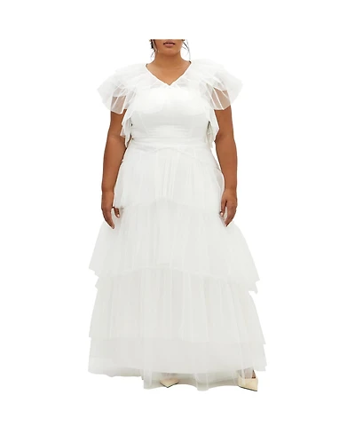 City Chic Plus Size Tulle Sweetheart Jacket