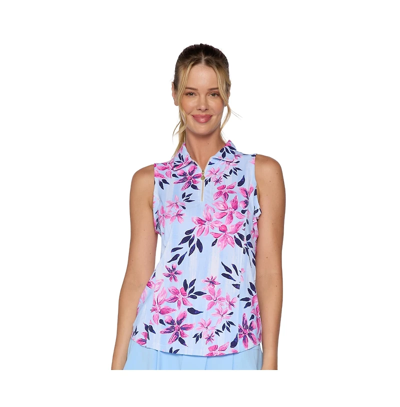 G Lifestyle Clothing Women's Sleeveless Zip Polo