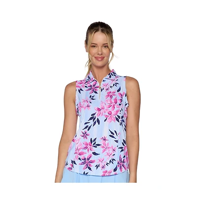 G Lifestyle Clothing Women's Sleeveless Zip Polo