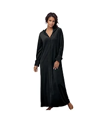 Dreams & Co. Women's Plus Co Hooded Velour Robe