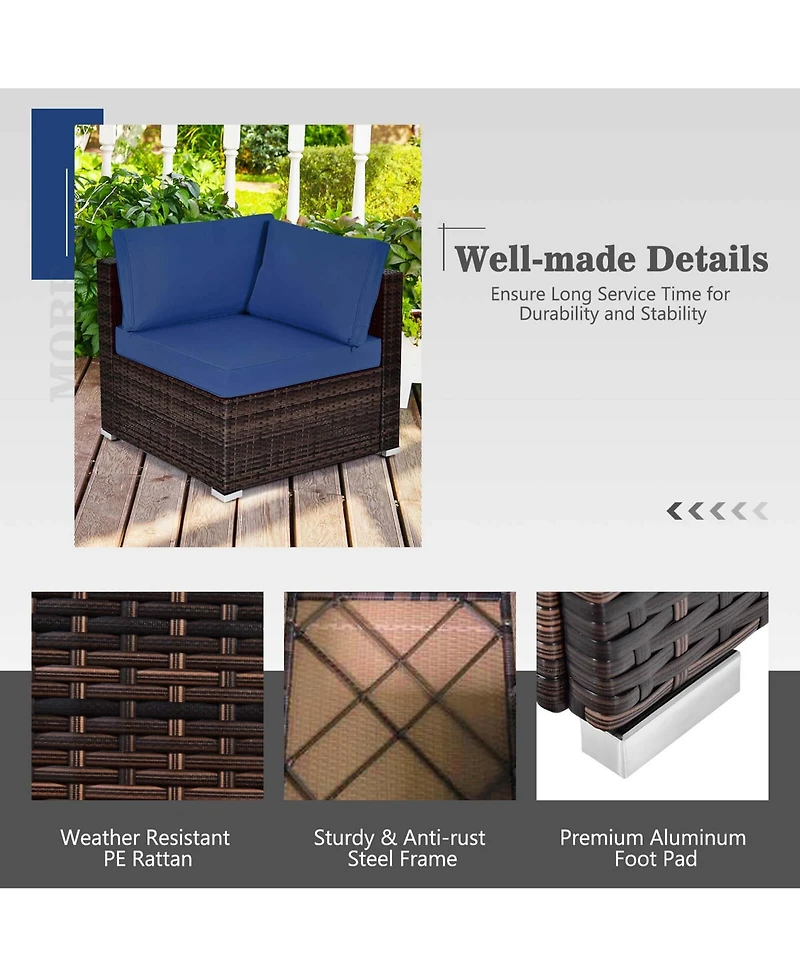 Costway 7 Pcs Patio Furniture Set with 35" Propane Gas Fire Pit Table & Waterproof Cover
