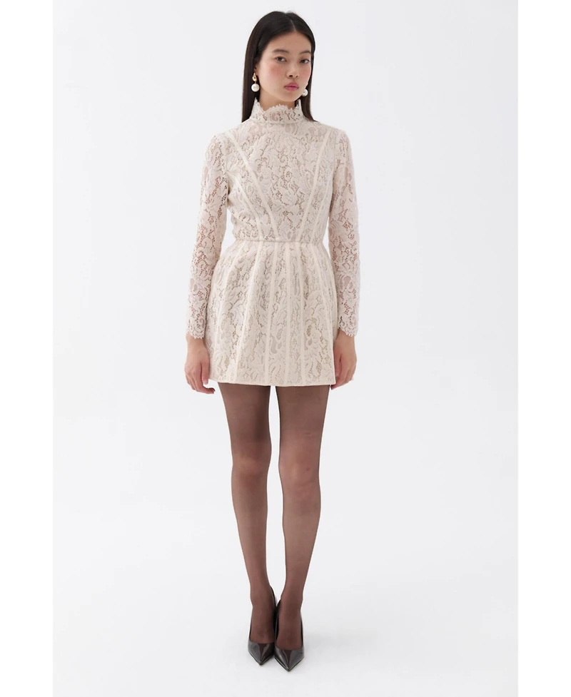 Nocturne Women's Lace Long Sleeve Minidress