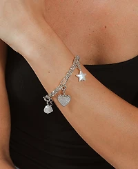 Sterling Forever Tegan Textured Long Link Bracelet