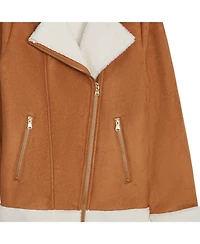 Jessica Simpson Girls 7-16 Fashion Faux Suede Moto Jacket