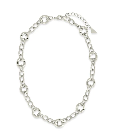 Sterling Forever Carter Round Statement Link Necklace