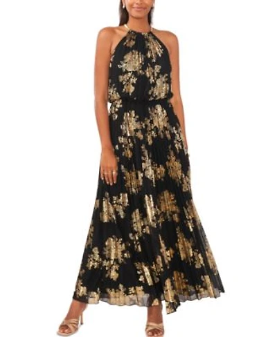 Msk Metallic Print Pleated Blouson Gown 2p 20