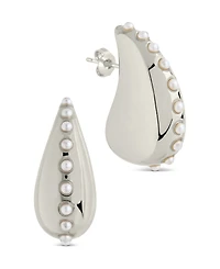 Sterling Forever Raze Mother of Pearl Studded Drop Earrings
