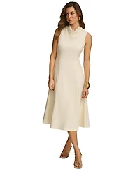 Donna Karan New York Women's Cowlneck Sleeveless Midi Dress