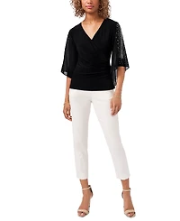 Msk Embellished Chiffon Sleeve Top