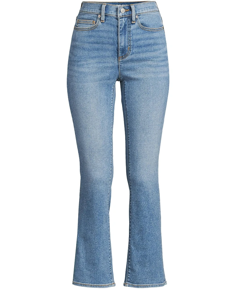 Lands' End Women's Recover Denim High Rise Kick Flare Crop Jeans