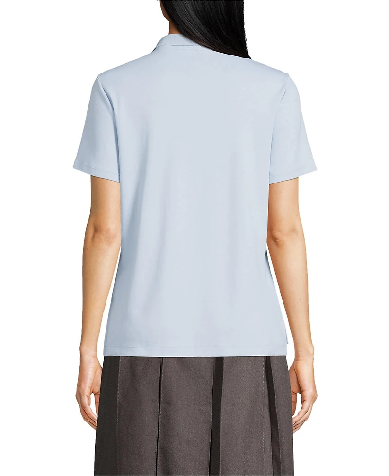 Lands' End Women's Short Sleeve Feminine Fit Interlock Polo Shirt