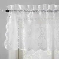 No. 918 Ariella Floral Lace Sheer Rod Pocket Kitchen Curtain Valance