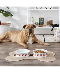 Bone Dry Rainbow Paw Pet Bowl Set/2
