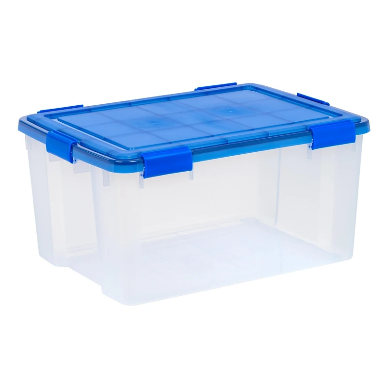 Iris Usa 3Pack 62qt Weatherpro Airtight Plastic Storage Bin with Lid and Seal and Secure Latching Buckles