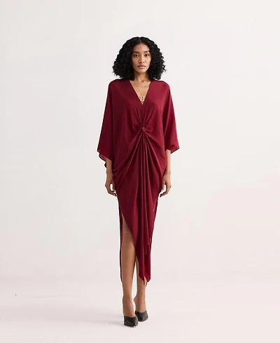 Reistor Women's Front twist Kaftan Dress