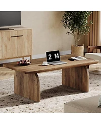 Tribesigns Rectangle Coffee Table, 47-Inch Wood Rectangular Living Room Table, Farmhouse Accent Center Table Low Cocktail Tea Table with Sturdy Base &