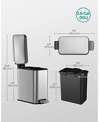 Slickblue 1.3 Gallon Bathroom Trash Can, Small Bin with Lid for Compact Waste Disposal