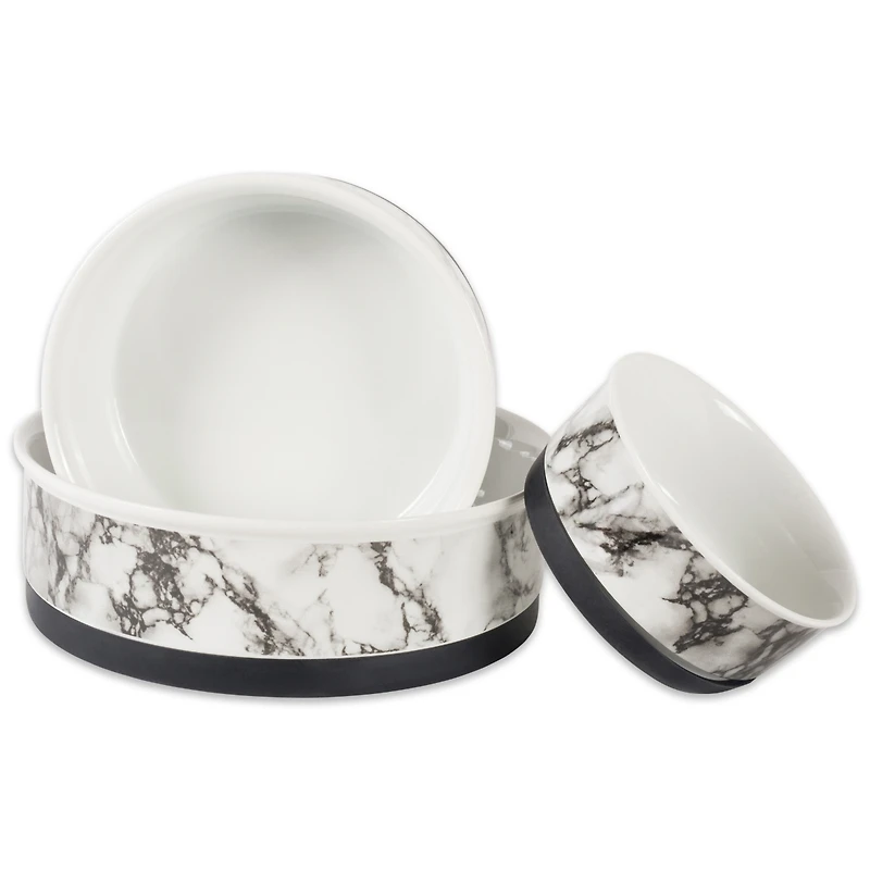 Bone Dry Marble Pet Bowl Set/2