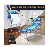 SereneLife Dual Shot Basketball Arcade Game with Led Scoreboard, Indoor/Outdoor