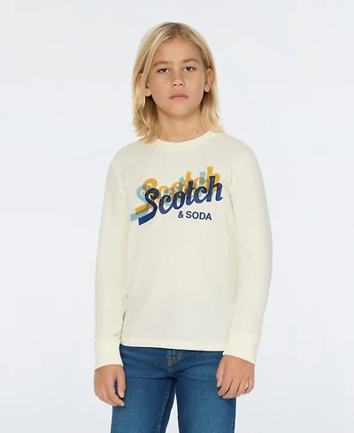 Scotch & Soda Big Boys Long Sleeve Thermal Graphic Tee