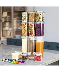Sorbus Pack Airtight Food Storage Containers, Labels, Marker & Measuring Spoons - Functional Dry Food Organizers for Kitchen, Pantry