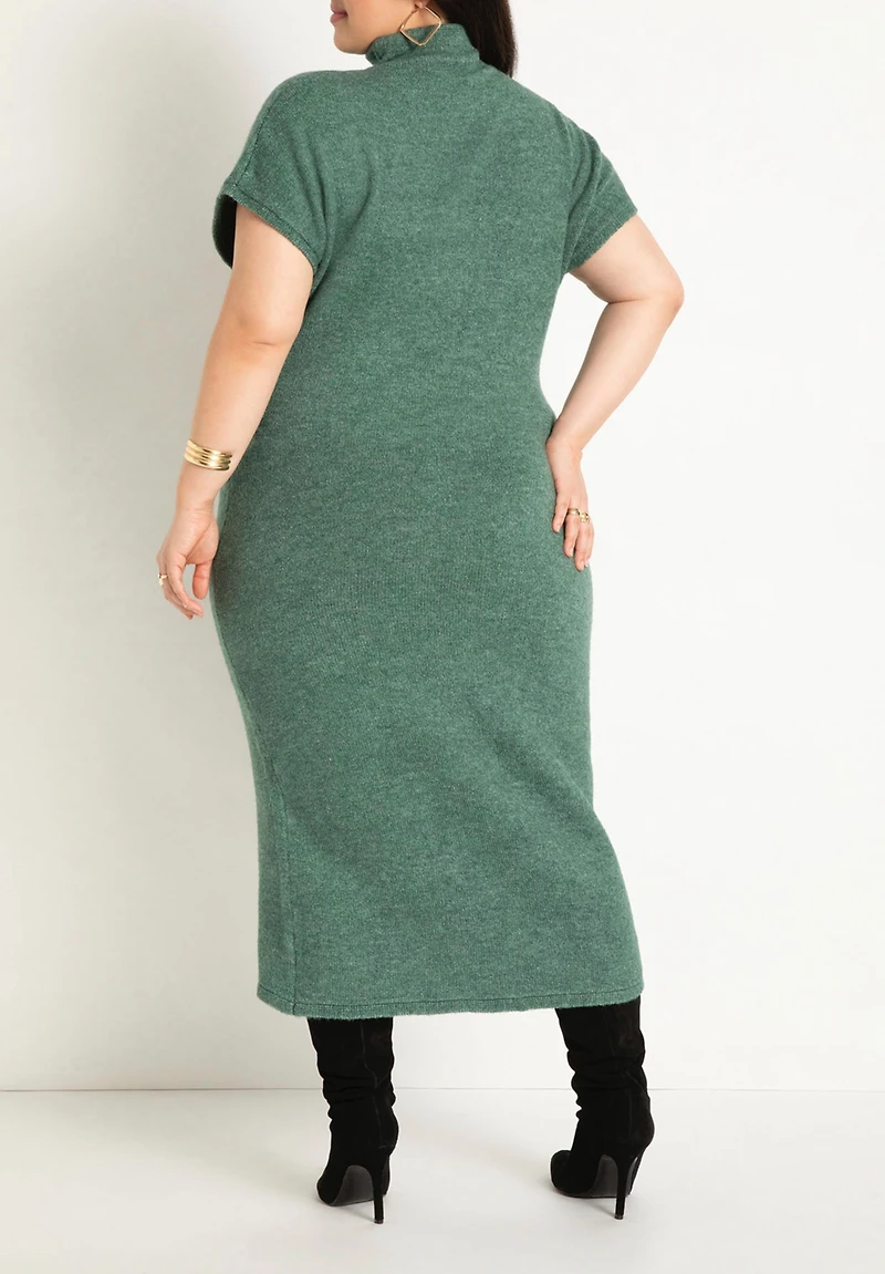 Eloquii Women's Plus Short Sleeve Sweater Dress