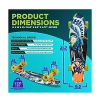 Hurtle 6'' Pp Deck Skateboard, Mini Cruiser Skateboard for Kids, Teens, and Adults