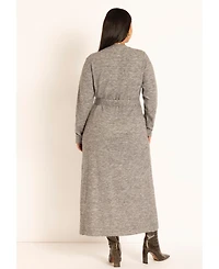 Eloquii Women's Plus Sweater Wrap Dress