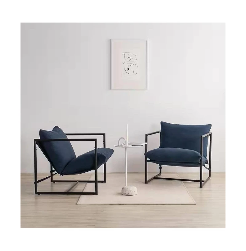 Slickblue Modern Upholstered Accent Chair with Metal Frame