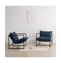 Slickblue Modern Upholstered Accent Chair with Metal Frame
