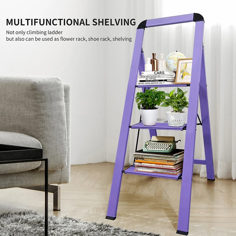 3 - Step Aluminum Folding Step Stool For Home and Garden