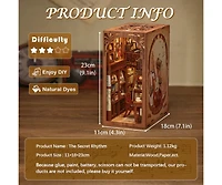 Cutebee Diy Book Nook Kit, Bookshelf Insert Decor Diy Miniature Music House Dollhouse Kit for Adults and Teens, Booknook Model Build Creativity Gift K