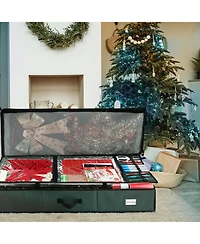 Premium Holiday Gift Wrapping Paper & Accessories Storage Organizer Box - Large