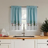 Holiday Wonderland Semi-Sheer Rod Pocket Kitchen Curtain Tier Pair