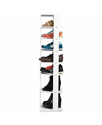 Gouun Wooden Shoes Storage Stand 7 Tiers Shoe Rack Organizer Multi-shoe Rack Shoebox