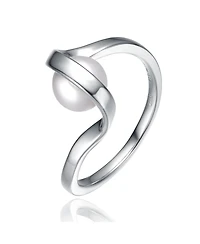 Sterling Silver with Cubic Zirconia Double Weave Band Ring