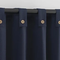 Cotton Blend Button Tab Top Curtain