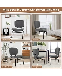 Gouun Upholstered Accent Chair Sherpa Reading Chair with Sponge Padding