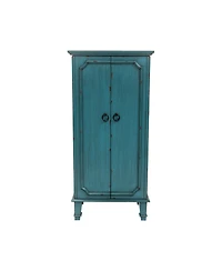 Slickblue Vintage Hand Painted Jewelry Armoire with Antique Drawer Pulls