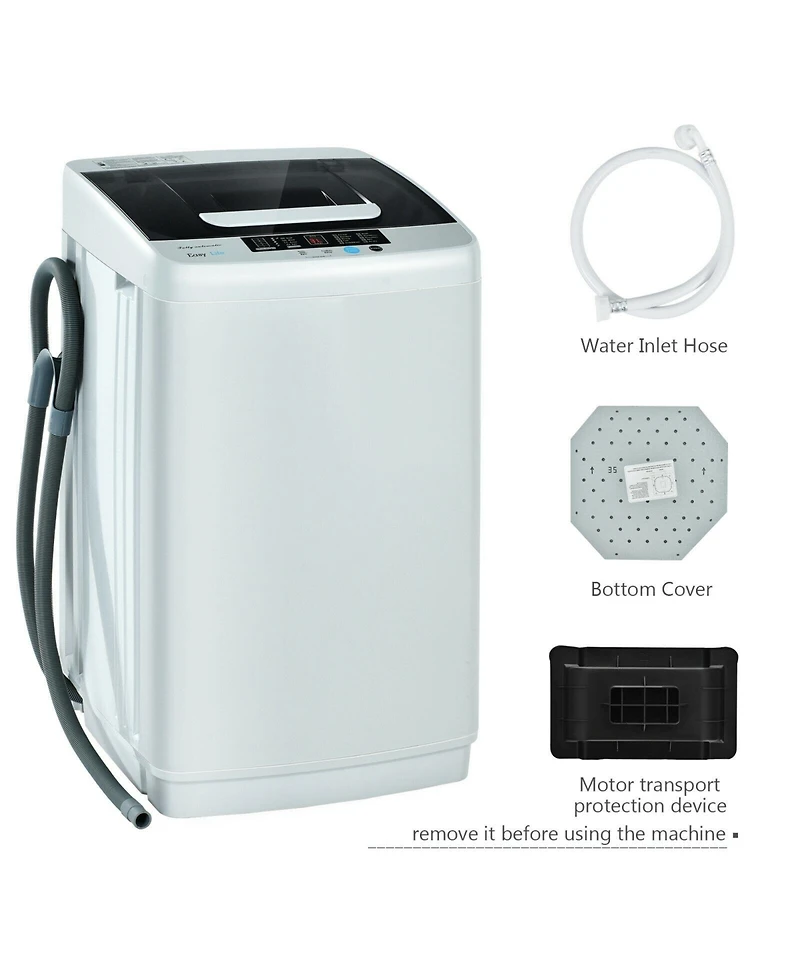 Gouun 8.8 lbs Portable Full-Automatic Washing Machine with Drain Pump and Spin Dryer