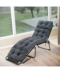 Gouun Outdoor Lounge Chaise Cushion with String Ties for Garden Poolside