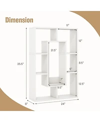 Gouun 7-Cube Geometric Bookshelf Modern Decorative Open Bookcase