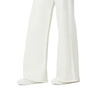 Hue Women's Frayed Mid-Rise Wide-Leg Denim Leggings