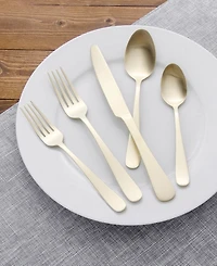 Kitchinox Alton Bay Gold Satin 45-Pc. Flatware Set, Service for 8